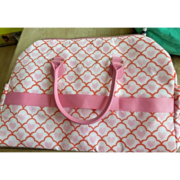 Roller Rabbit x Target Geo Hearts Softside Duffel Bag Pink NWT Travel Gym Bag - Picture 7 of 7